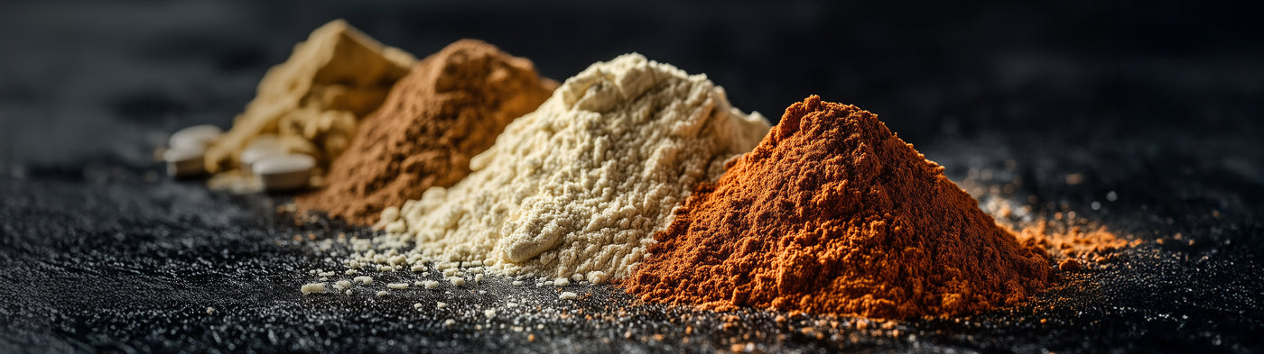 image of ingredients in kanin energy drinks in powder form

